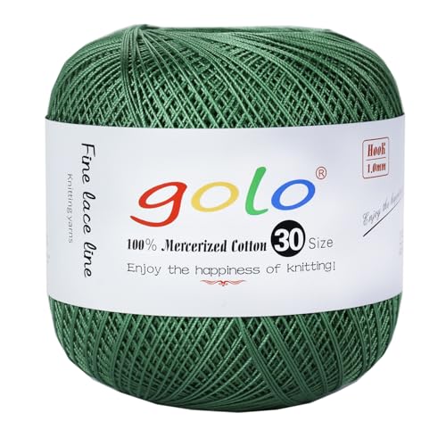 Image of golo Crochet Thread Size 30 Yarn for Hand Kniting Tatting Green 268