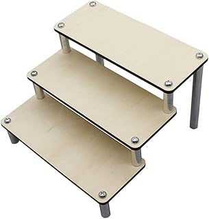 kowaku Espositore in Legno Supporto per Gradini Supporto per Giocattoli Collezioni Modello Scala per Ripiani - 3 Strati