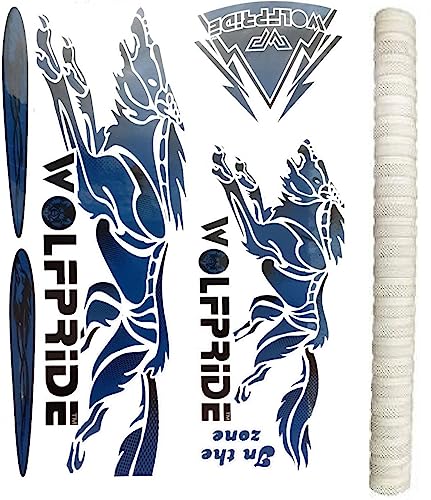 Image of IN THE ZONE BLUE /WHITE CRICKET BAT STICKER PACK (STICKER+GRIP) Bat Sticker (Multicolor)