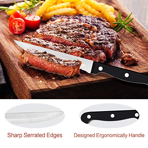 image for 48-Piece Silverware Set, HaWare Stainless Steel Square Flatware Cutler