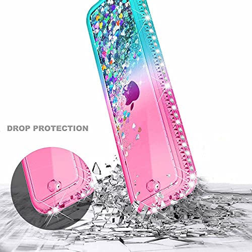 NZND Glitter Quicksand Case Compatible with Apple TV 4K / HD Siri Remote (1st Gen, 2015/2017), Pink/Aqua | Bling Floating Liquid Sparkle Soft TPU Cover for Apple TV 4th & 5th Gen Remote Control by NZND - Image 2