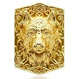 Wolf Viking Brooch Elegant Gold-Plated Wolf Head Brooch - Exquisite Animal Jewelry Accessory