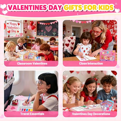 Image of ZMLM 24 Pack Valentines Coloring Books - Birthday Party Favors for Kids 4-8