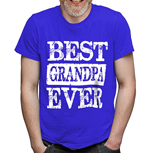 fresh tees Best Grandpa Ever T-Shirt | Father’s Day Shirt Gifts | Funny Gifts for Husband Dad Grandpa (Small, Royal Blue)