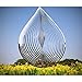 Wind Spinner 3D Water Droplets Shape Highly Reflective Stainless Steel Metal Outdoor Garden Decor, Decorations to Scare Away Yard Birds 12 inch, Gifts for Women Mom Dad