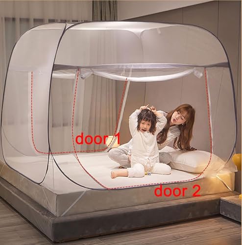 Sobeta Luxus Moskitonetz Doppelbett für Bett und Reise, Mückennetz Outdoor inkl. Montagematerial, Mosquito Netz, Fliegennetz, einfache Anbringung, Tragetasche, Keine Chemikalien