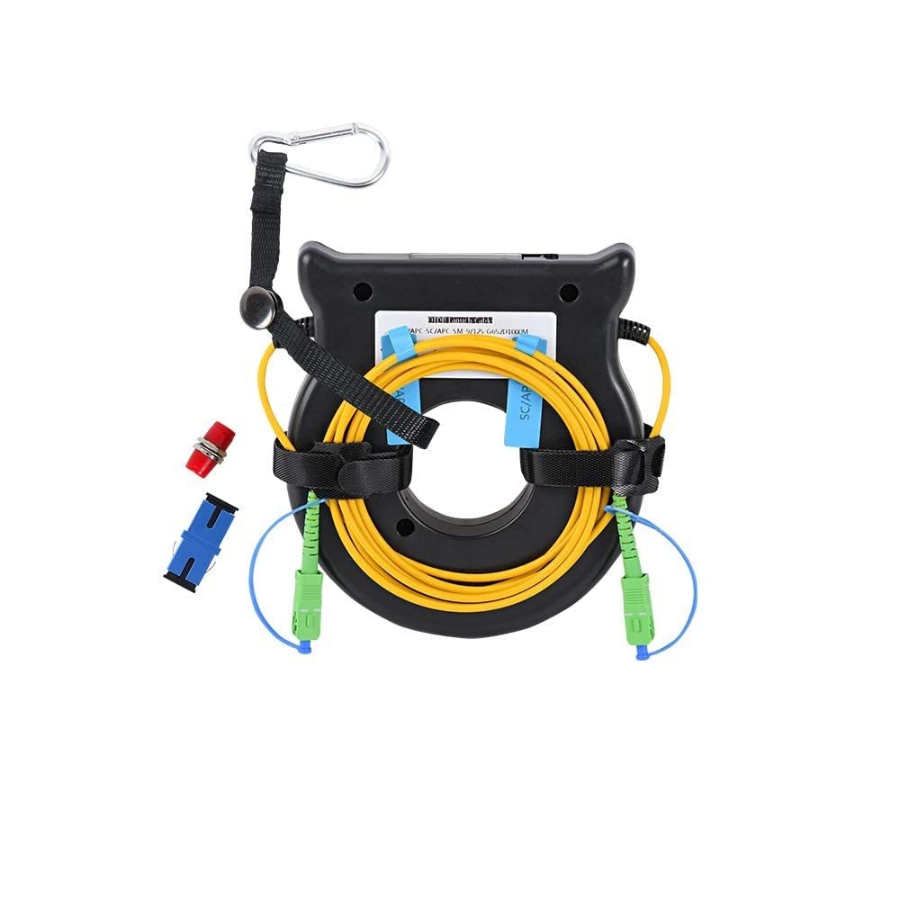 KOMSHINE OTDR Launch Cable Box SingleMode SM G652D 9/125um OTDR Dead Zone Eliminator Single-Mode OTDR Patch Cord Fiber Ring SC/APC-SC/APC 1KM, 0.3-0.5 dB/KM Loss for SM Fiber