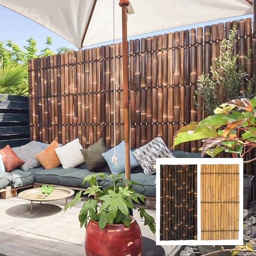 DE-COmmerce Sichtschutz aus Bambus Zaun Gartensichtschutz Zaunelement XXL SLIM Nigra (BxH) 90 cm x 180 cm