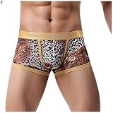 Binggong Boxershorts Herren Camouflage Leopard Slip Retroshorts Men Unterwäsche Unterhosen Männer Retroshorts Unterhosen Männer Slip weiche Bequeme Höschen