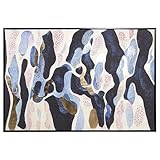 DRW Abstraktes Leinwandbild mit schwarzem Holzrahmen in verschiedenen Farben, 122,6 x 82,6 x 4,3 cm