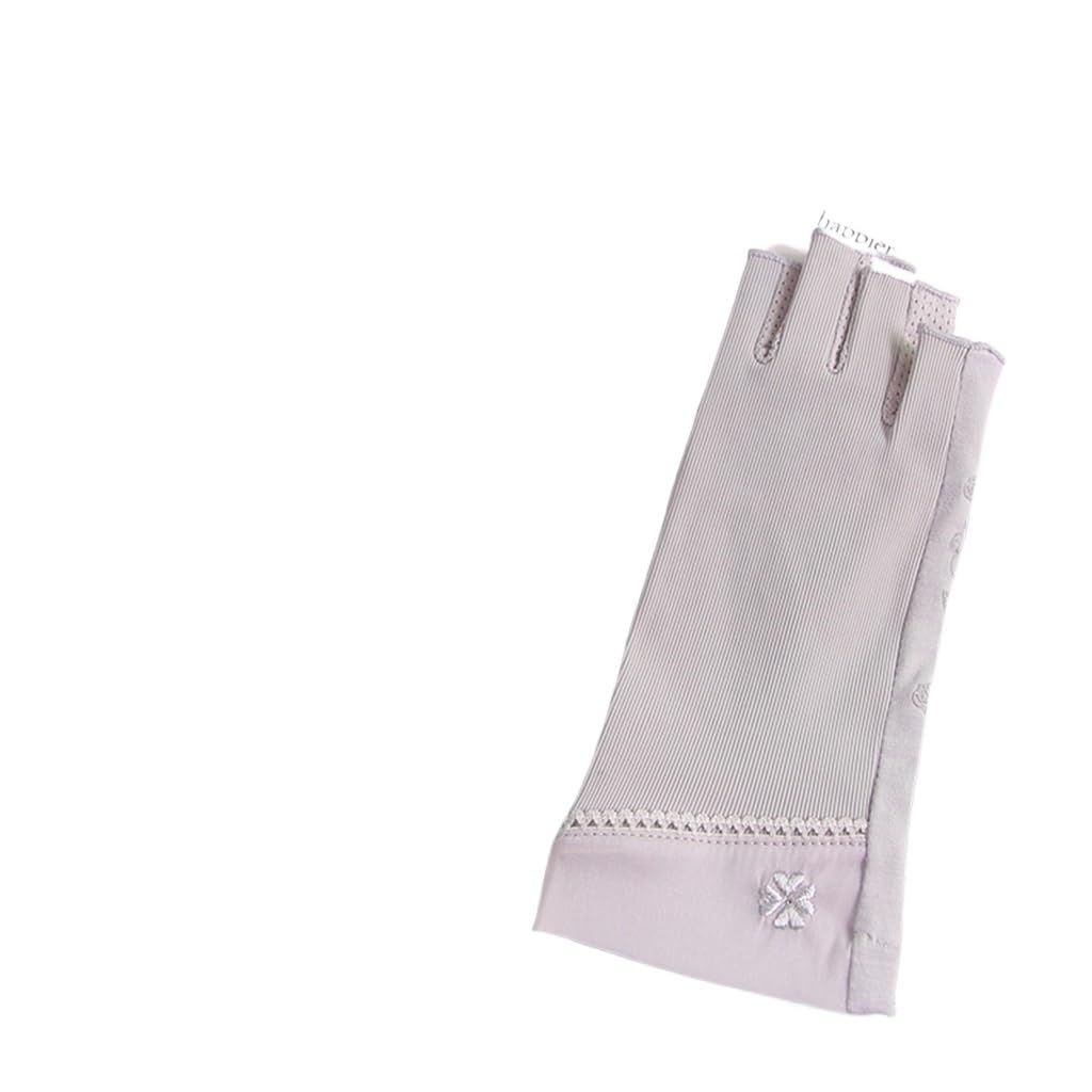 Women's Thin Short Ice Silk Elastic Driving Riding Touch Screen Half Finger Gloves