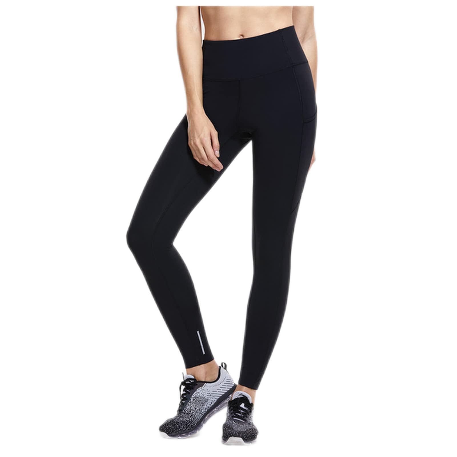 Polainas Impermeables Pantalones de Yoga de Cintura Alta de Las Mujeres con Bolsillos Desnudos sentidos entrenando leggings-25 Pulgadas Polainas Trail Running (Color : Black01, Size : Medium)