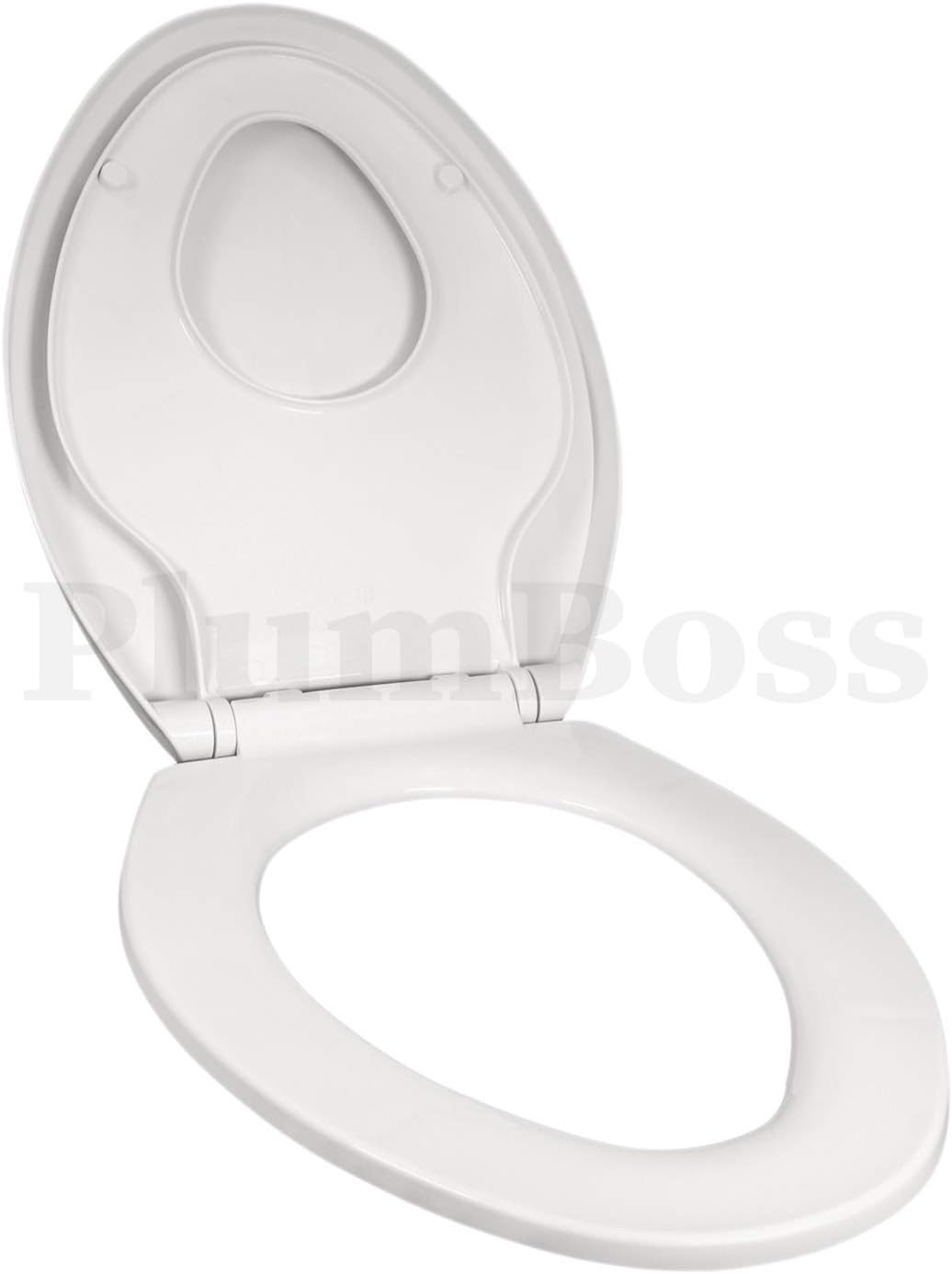 E2000 Elongated Toilet Seat with Built in Potty Training Toddlers Seat Magnetic Kids Seat Fits both Adult and Child Plastic Off white