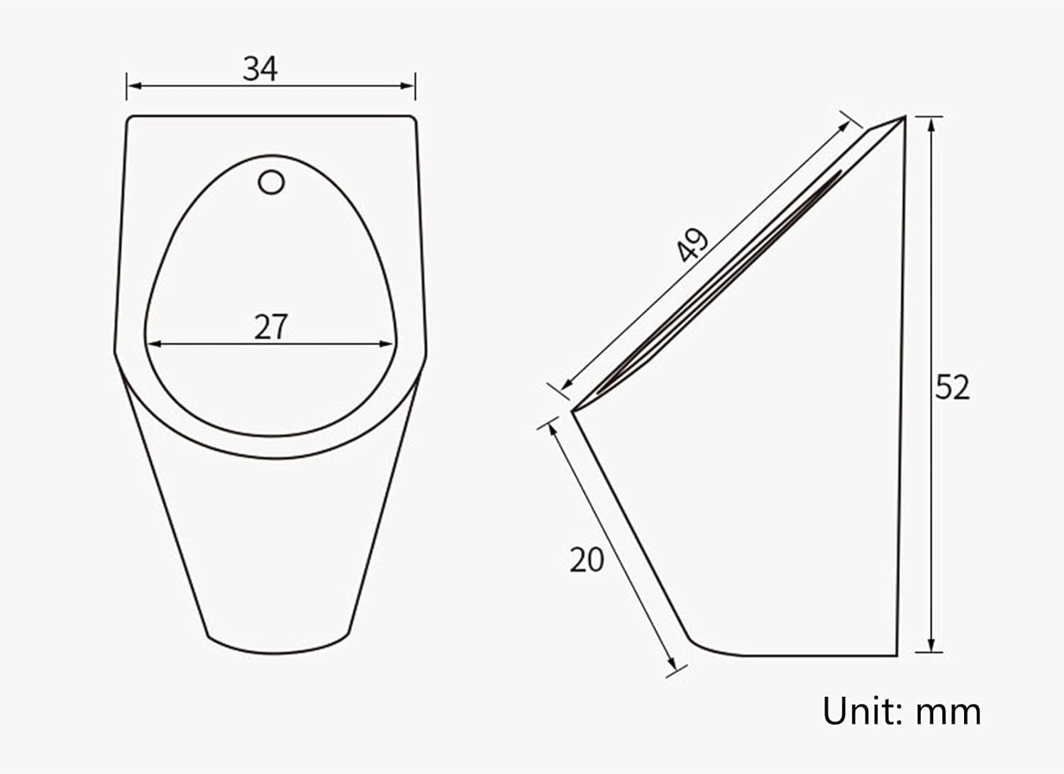 Household Products Wall-Mounted Automatic Flushing Urinal, Stainless Steel Men's Urinal with Siphon Valve and Induction Flushing, Non-Contact Flushing Golden Urinal with