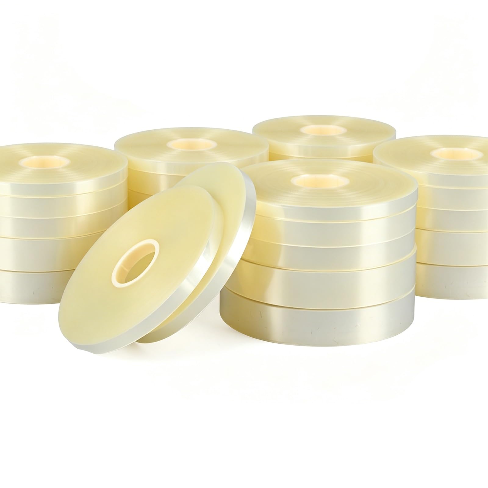 Senodon One Color Efficient Vegetable Tying Tape, High-Quality Opp Strip For Fast Commercial Bundling, Perfect For Leafy Greens, Asparagus & Herbs(1.2Cm 150M 100 Rolls)