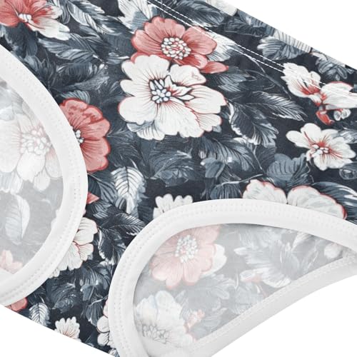 ZZKKO Rendering Flower Vintage Girls Underwear Toddler Panties for Girls Comfort Brief Size 2T-8Y3