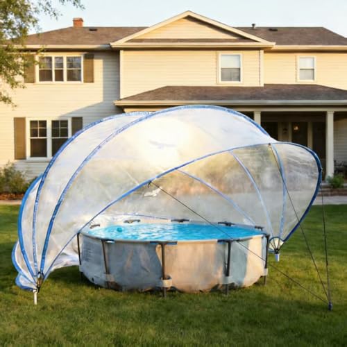 Montary 16 FT Retractable Pool Cover with Fiberglass Frame, Outdoor Safety Barrier & Above-Ground Pool Accessory for Debris Shielding & Heating