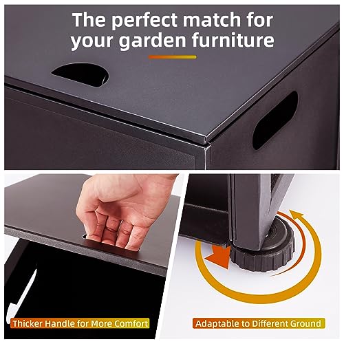 Propane Tank Cover Table, for 20 lbs Propane Tank for Gas Fire Pits, Outdoor Tank Hideway Table for Propane Fire Pit and Gas Griddle, Brown