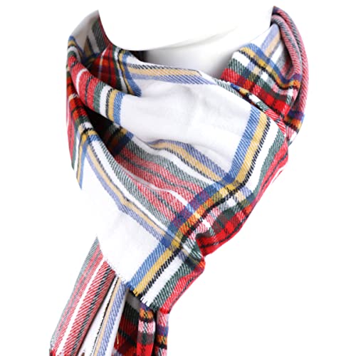 Image of Nollia Plaid Fall /Winter Scarf for Men & Women-Plaid Color Cashmere Feels Acrylic Scarves