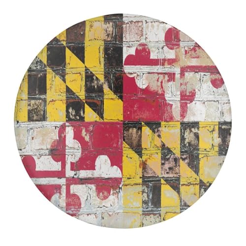Imán redondo de cristal para nevera, diseño de bandera del estado de Maryland, bonito imán decorativo para nevera, regalo de recuerdo, 1.2 pulgadas