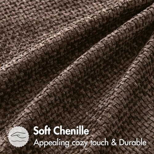 Image of MIULEE Pack of 2 Couch Throw Pillow Covers 22x22 Inch Neutral Dark Brown Boho Accent Decorative Pillow Covers Soft Chenille Farmhouse Cushion Covers for Home Decor Bed Sofa Living Room