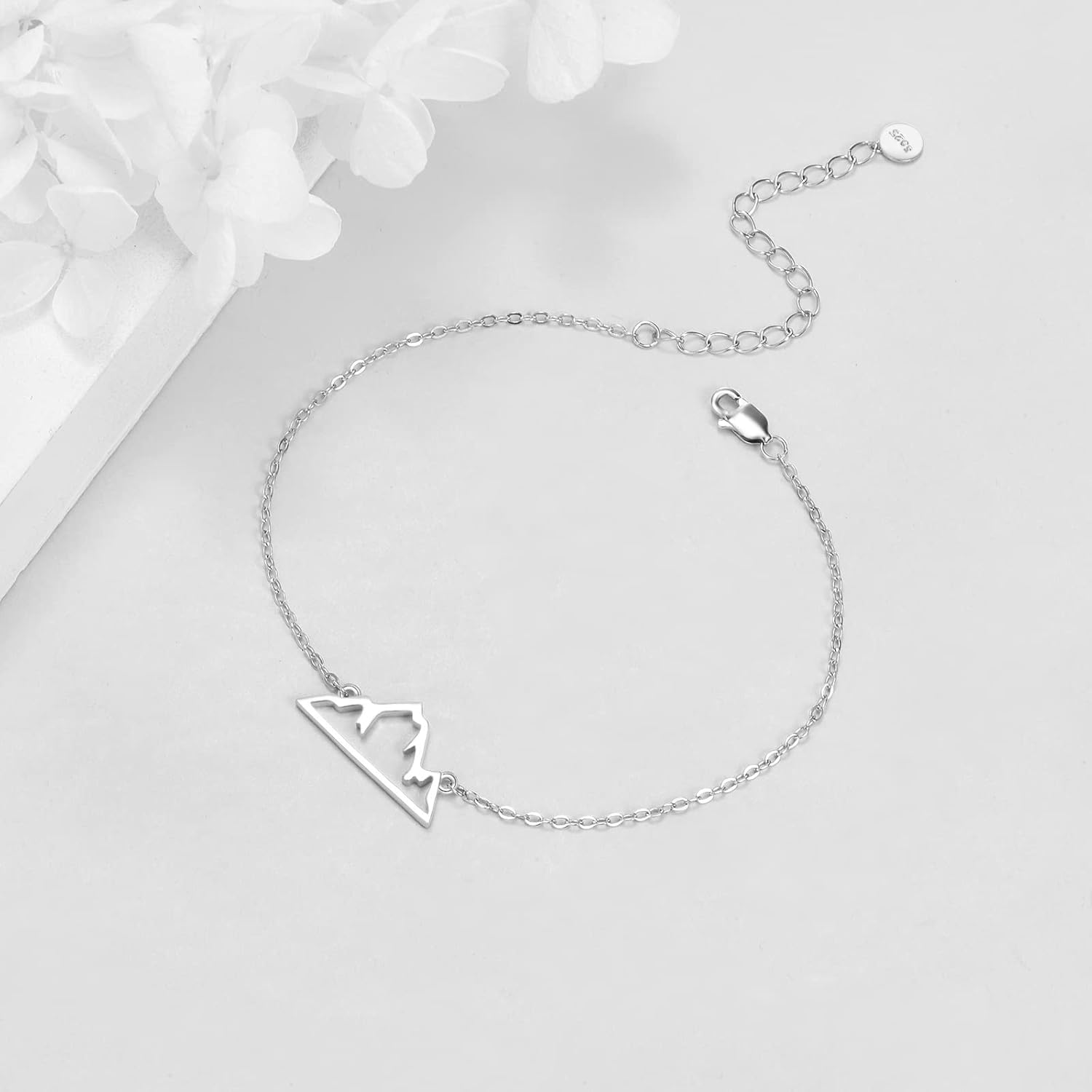 YFN Mountain Bracelet Sterling Silver Mountain Range Bracelet Nature Jewelry Gift for Skiers, Hikers, Campers, Climbers,Nature Lovers and Ocean Lovers - Image 2