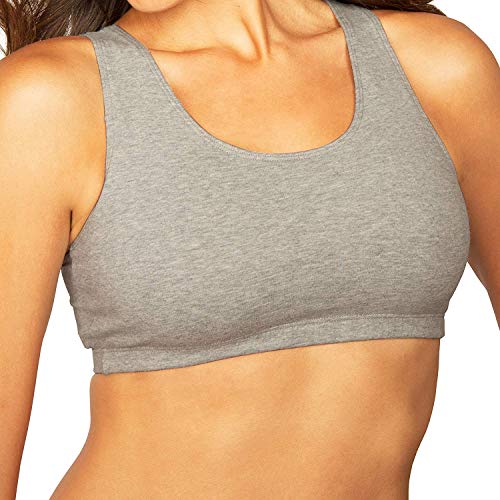Fruit of the Loom Women's 3 PR Built-Up Sportsbra, Grey, MultiColor, Size 34