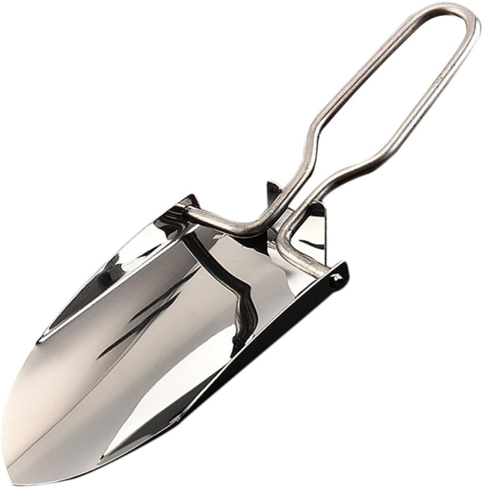 Mini Folding Gardening Shovel for Outdoor Camping to Reduce Hand and Wrist Fatigue and Ergonomic Design Stainless Steel Portable Hand Tool with Dustable Surface and Bonsai