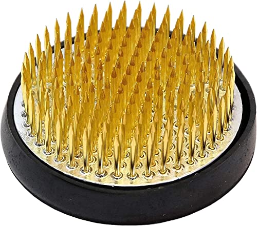 Japanbargain 2297, Japanese Ikebana Kenzan Flower Frog For Flower Arrangements Brass Floral Arranging Pin Needle Holder Made In Japan, 2-7/8 Inch Diameter #TOP6