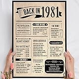 PERSÖNLICHES GESCHENK: Blicken Sie zurück ins Jahr 1981. Dieses personalisierte Holzbild zeigt historische Fakten & Personen vor 40 Jahren und ist die persönliche Geschenk-Idee für den Mann, Frau, Freund sowie Familie, Freundinnen und Freunde, Männer und Frauen - persönlich und von Herzen