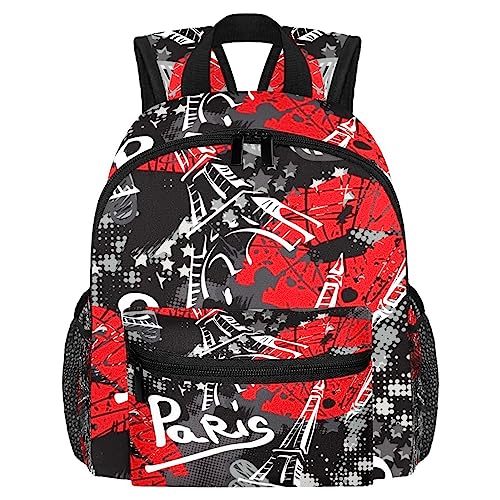 Sac d'école primaire pour étudiants motif voiture poker noir et rouge