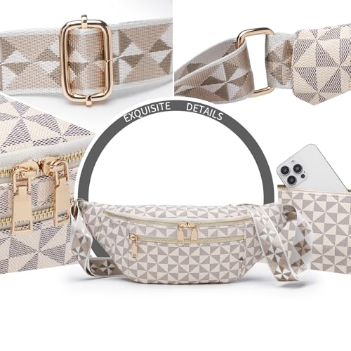 Image of Crossbody Sling Bag for Women & Men | Trendy Checkered, Fanny Pack, Waist Bag, Travel, Festival & Daily Commute
