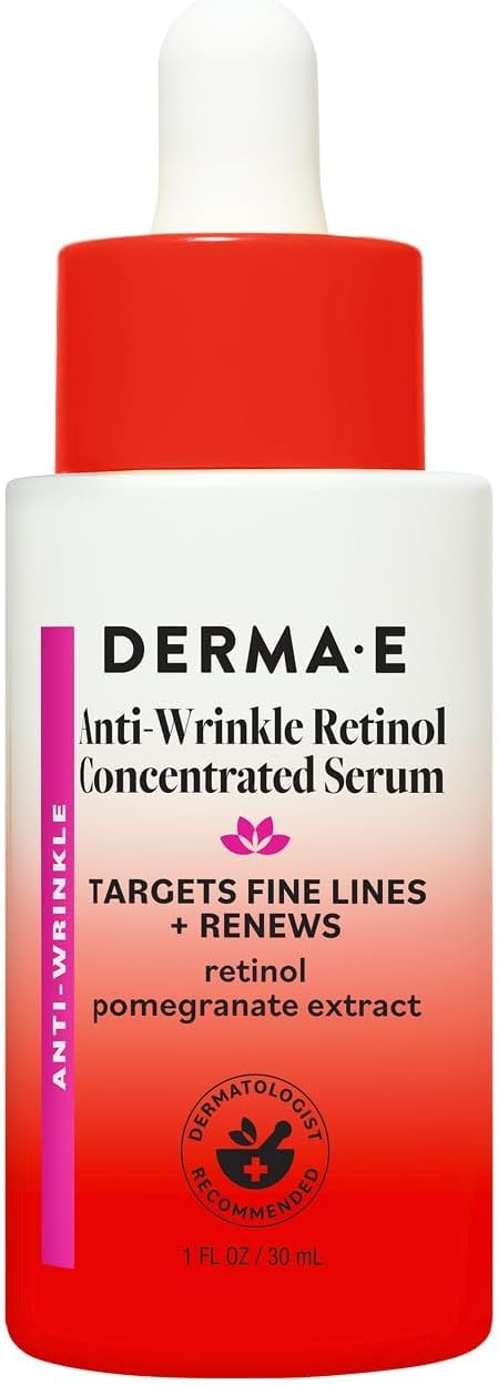 DERMA E Anti-Wrinkle Retinol Concentrated Serum for Face, 1 Fl Oz