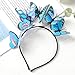 KorViSHOW Blue Butterfly Fascinator Headband for Women - Monarch Butterfly Crown Tea Party Halloween Costume Headpiece for Lady Kentucky Headwear Carnival Dress Up Derby Festival Hair Accessories