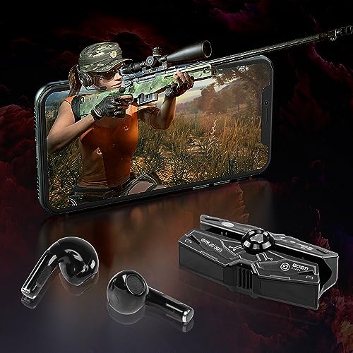 Image of CERRXIAN Earbuds,Red Earbuds with Charging Case LED, High-Fidelity Stereo for iOS /Android,Gaming /Running /Fitness /Work (Black)