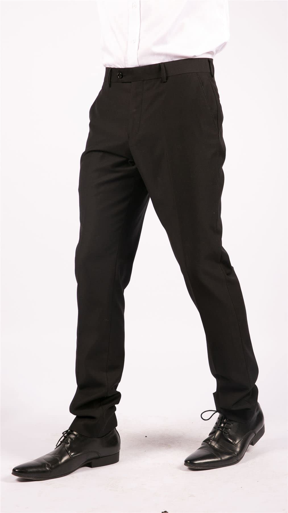 TruClothing.com Mens Pantaloni Nero Intelligente Casual Formale Lavoro Ufficio Matrimonio Prom Regolare