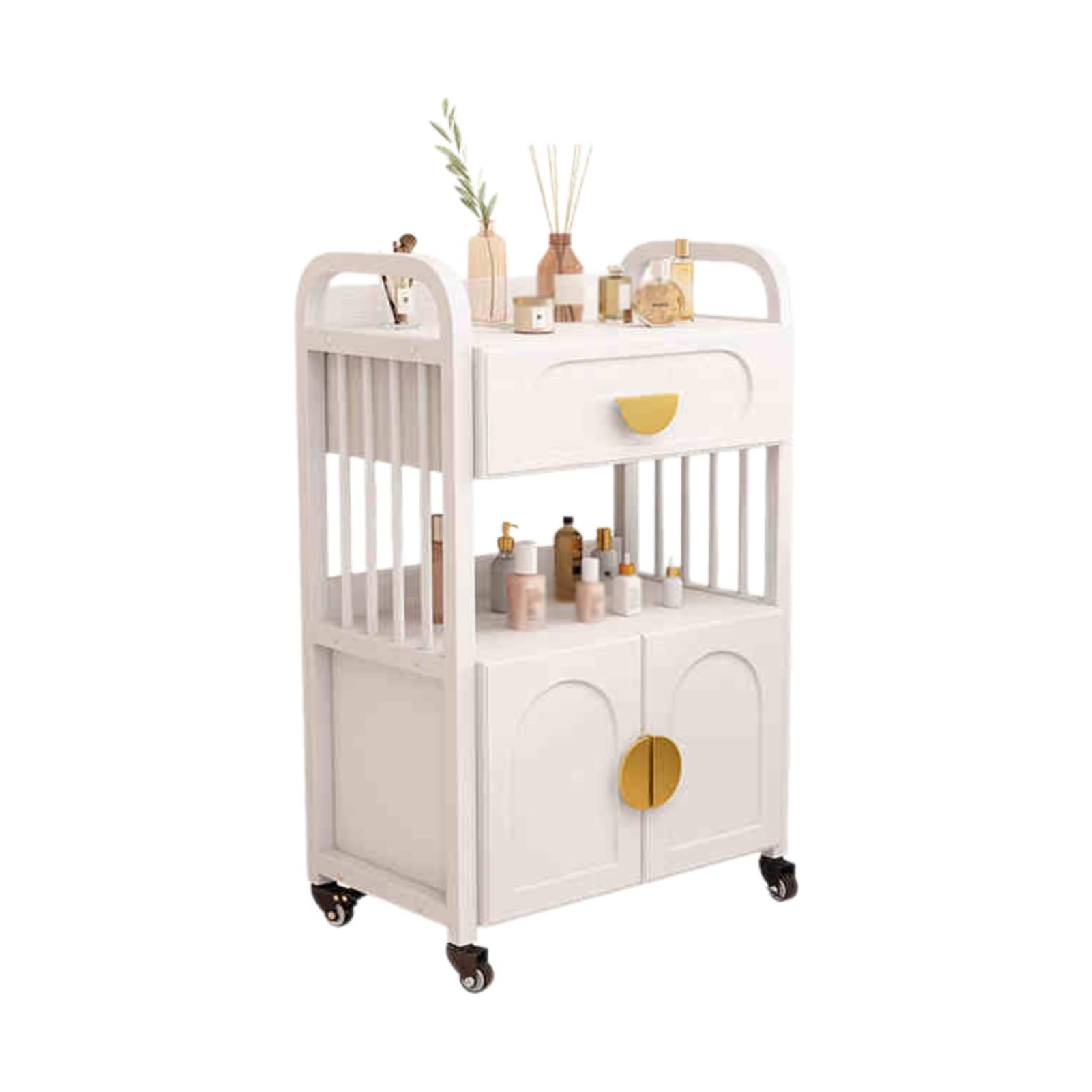 Barbershop Trolley Tool Cabinet with Workbench Multi-Purpose Tool Cart with Wheels,Layered Storage with Drawers and Storage Cabinets,Convenient Universal Pulley,Suitable for Salon Spa Tattoo(Color4)