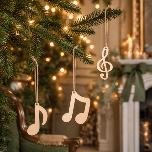 Aboofan DéCoupes Bois Notes De Musique Lot De 30 Beige – vue 3