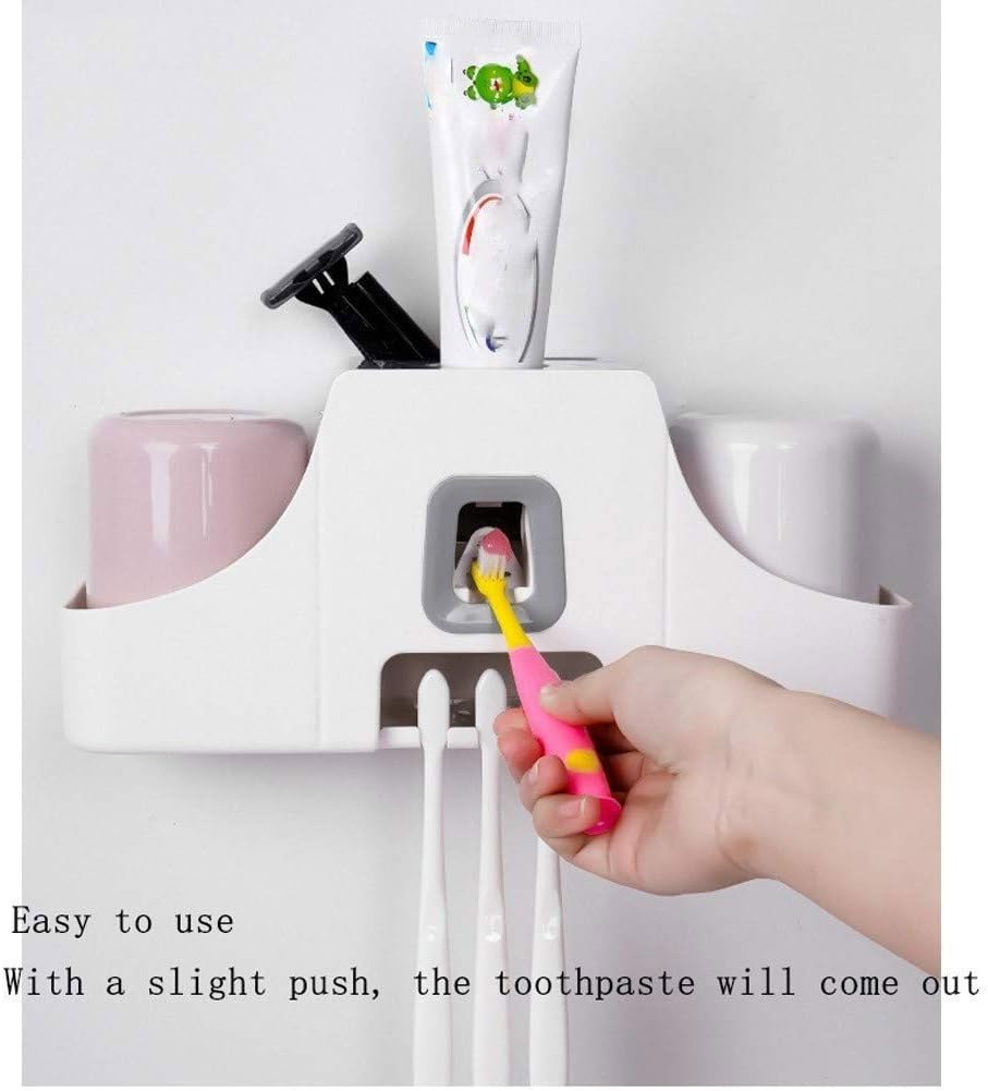Toothbrush Cup Holder - Bathroom Wall-Mounted Punch-Free Mouthwash