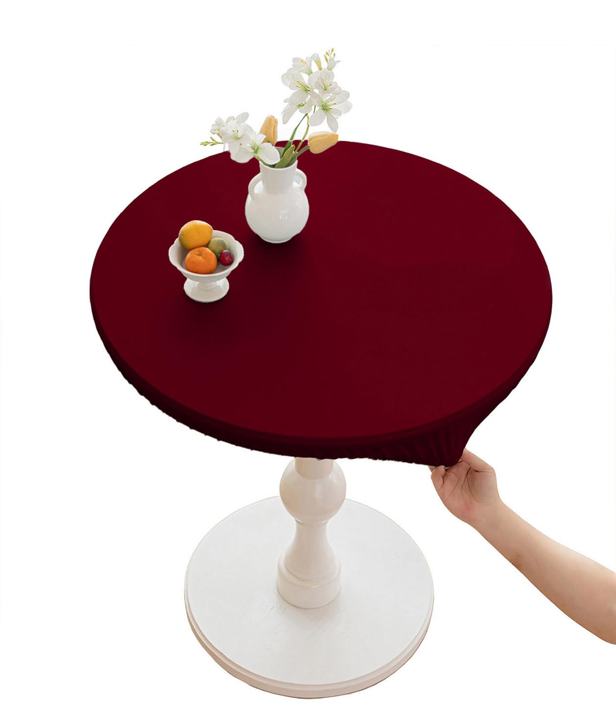 CIEEIN CIEHT PU Tablecloths Table cloth Round Diameter 60cm-140cm Tablecover Home Hotel Restaurant Bar Party Waterproof Oilproof Table Covers Red Round 80cm