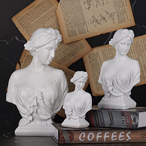 12" H Large Greek Female Bust Statue, Greek Mythology Figures Sculpture, Artemis Figurines Roman Decor, Plaster Art Sketch Practice Aesthetics Statues,Suitable For Indoor Filling Space Collectibles #TOP2