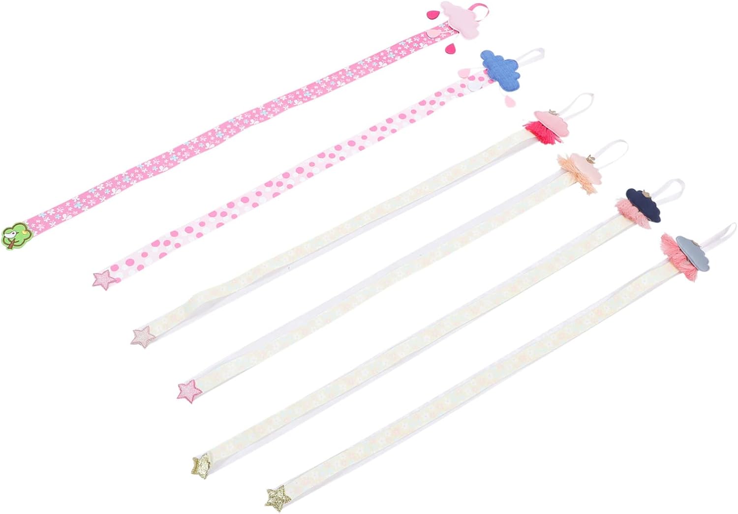 LIFKOME Girls Hair Bows Organizer 6Pcs Cloth Holder for Clips