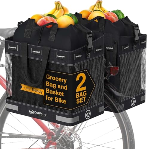 Grocery Pannier for Bicycle or Ebike 2 Pack