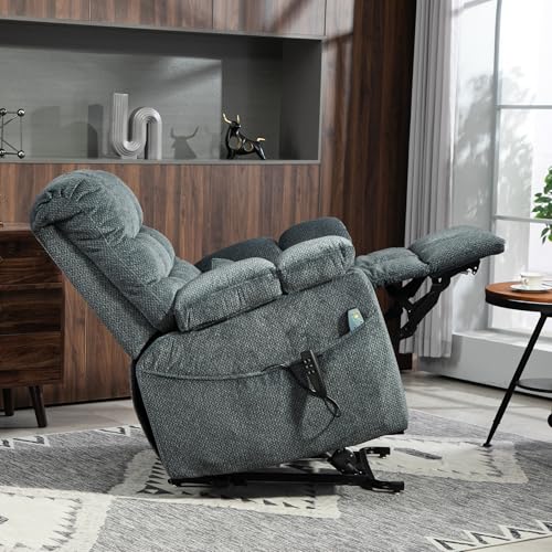 3-Motor Zero Gravity Recliner with Adjustable Seat Height Big Man Recliners 400 lbs with Heat Massage Arm Storage Cup Holders, Power Lift Chair for Elderly Adults - Image 3