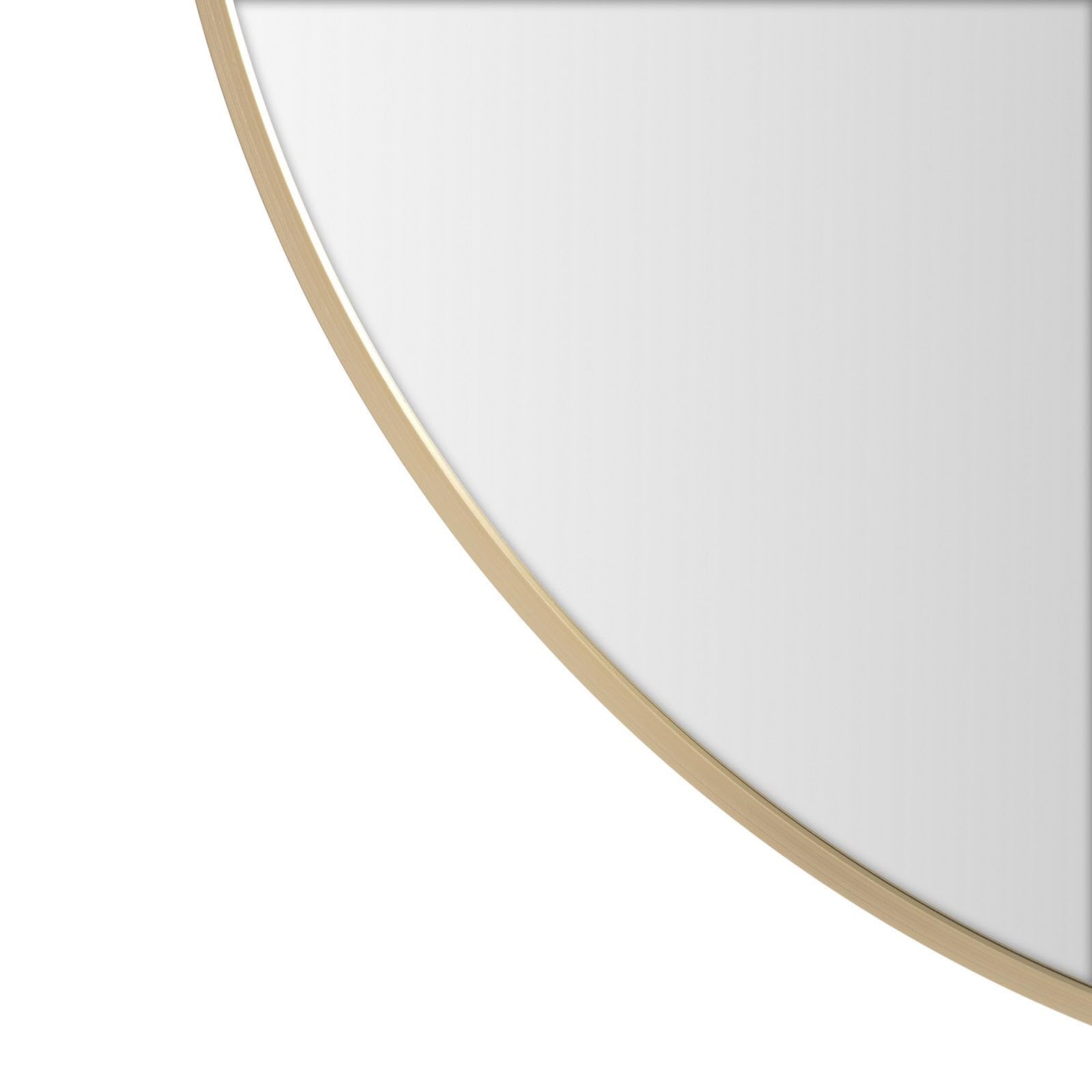 LOLAhome Espejo de Pared Redondo con Marco de Aluminio Dorado de 80 cm | Espejo de estilo moderno y sencillo para decoración, recibidor, baño, dormitorio y vestidor. Incluye anilla para colgar