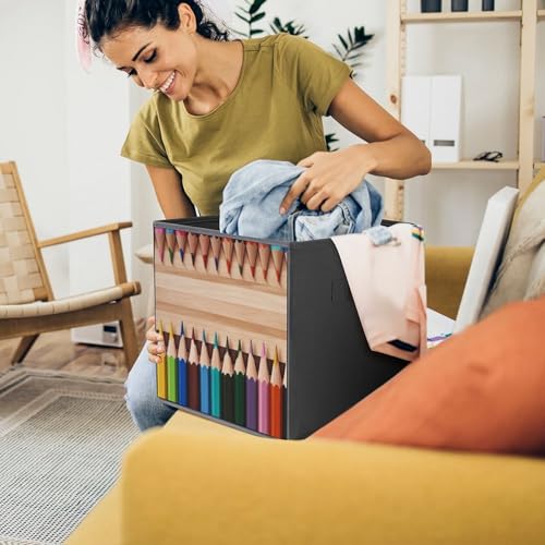 Boîtes de rangement pliables pour crayons de couleur rigides et empilables - 8