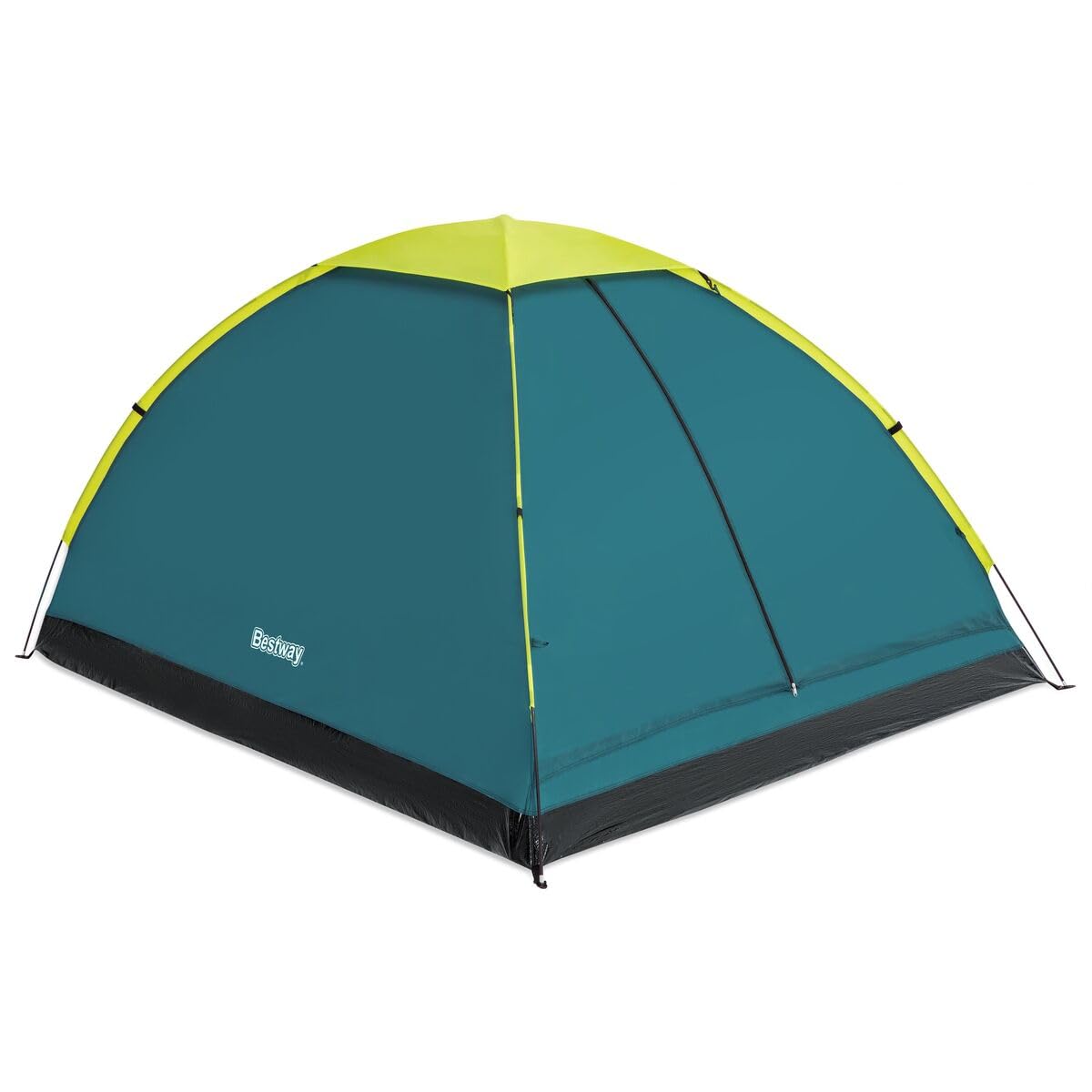 Bestway 4-Personen-Zelt Wander Dome, 200 x 240 x 135 cm, Wasserdichtes PU-beschichtetes Polyester, Fiberglas-Stangen, Insektennetz, Innentasche, Bodenschutz, 8 Heringe, Tragetasche