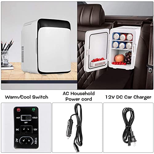 Mini koelkast 10 L, Mini koelkast for huidverzorging, cosmetica, drank, snacks, rustige draagbare kleine koelkast AC/DC, Elektrische koeler en warmer for auto-camping - Afbeelding 6