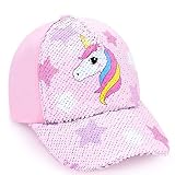 WAWSAM Einhorn Mädchen Baseballkappe Verstellbarer Kinder Snapback Trucker Cap Baumwolle Mädchen Baseball Mütze Sonnenhut für Reisen Schule Outdoor Sportarten
