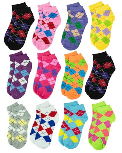 Image of Gelante 12-Pair Women's Ankle Socks, Colorful Comfortable Lightweight Breathable Athletic